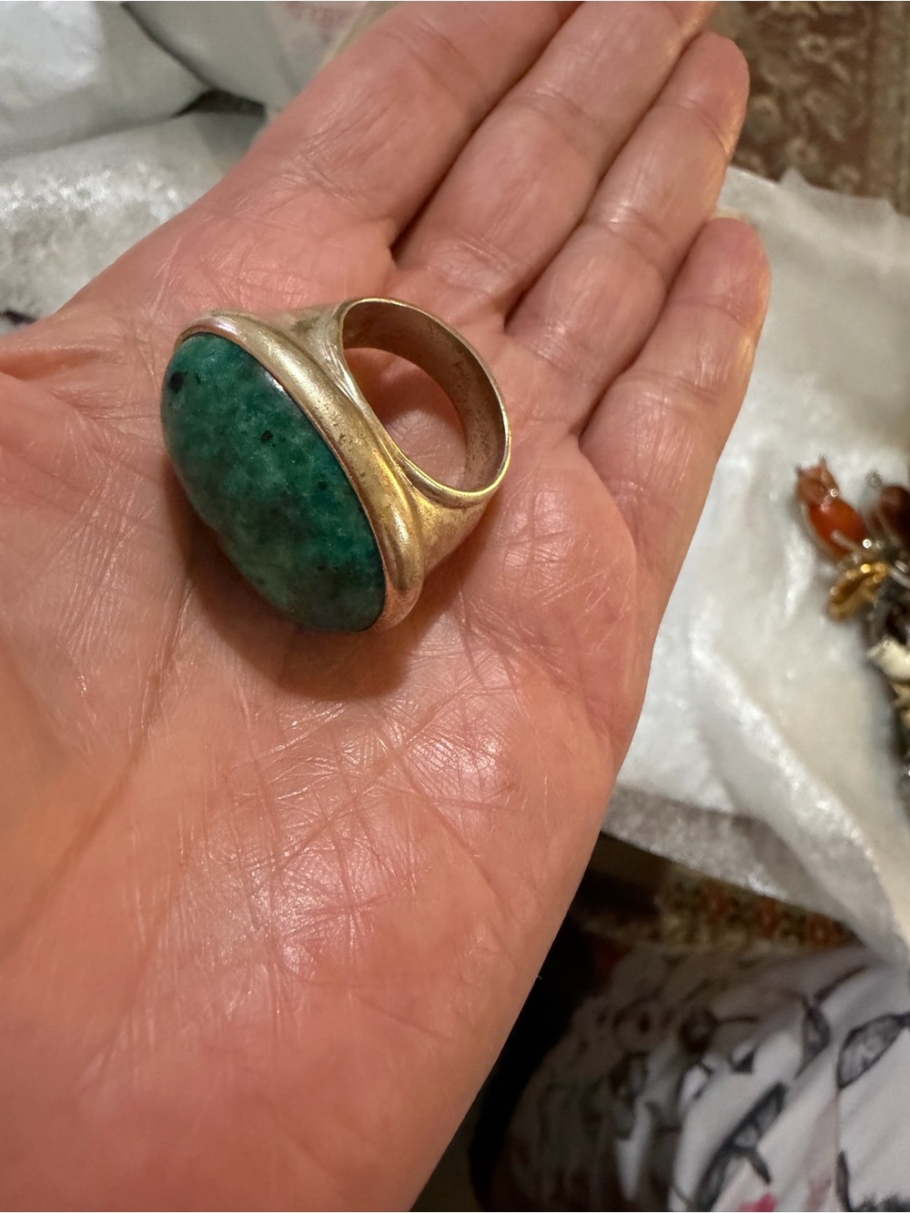 Silpada Stirling Silver Ring with Green Teal Stone